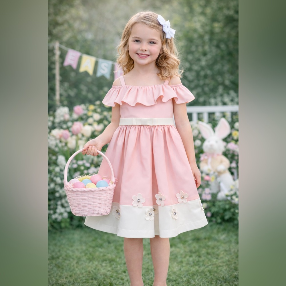 Mama Luma Pretty in Pink Boutique Designer Girls Dress sz 5/6 NWT Easter‎ Party